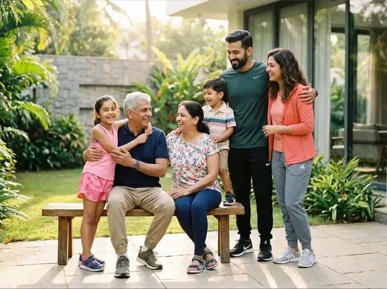 A family together at home